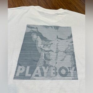 Vintage 90’s Playboy T Shirt L White Muscle 100% Authentic